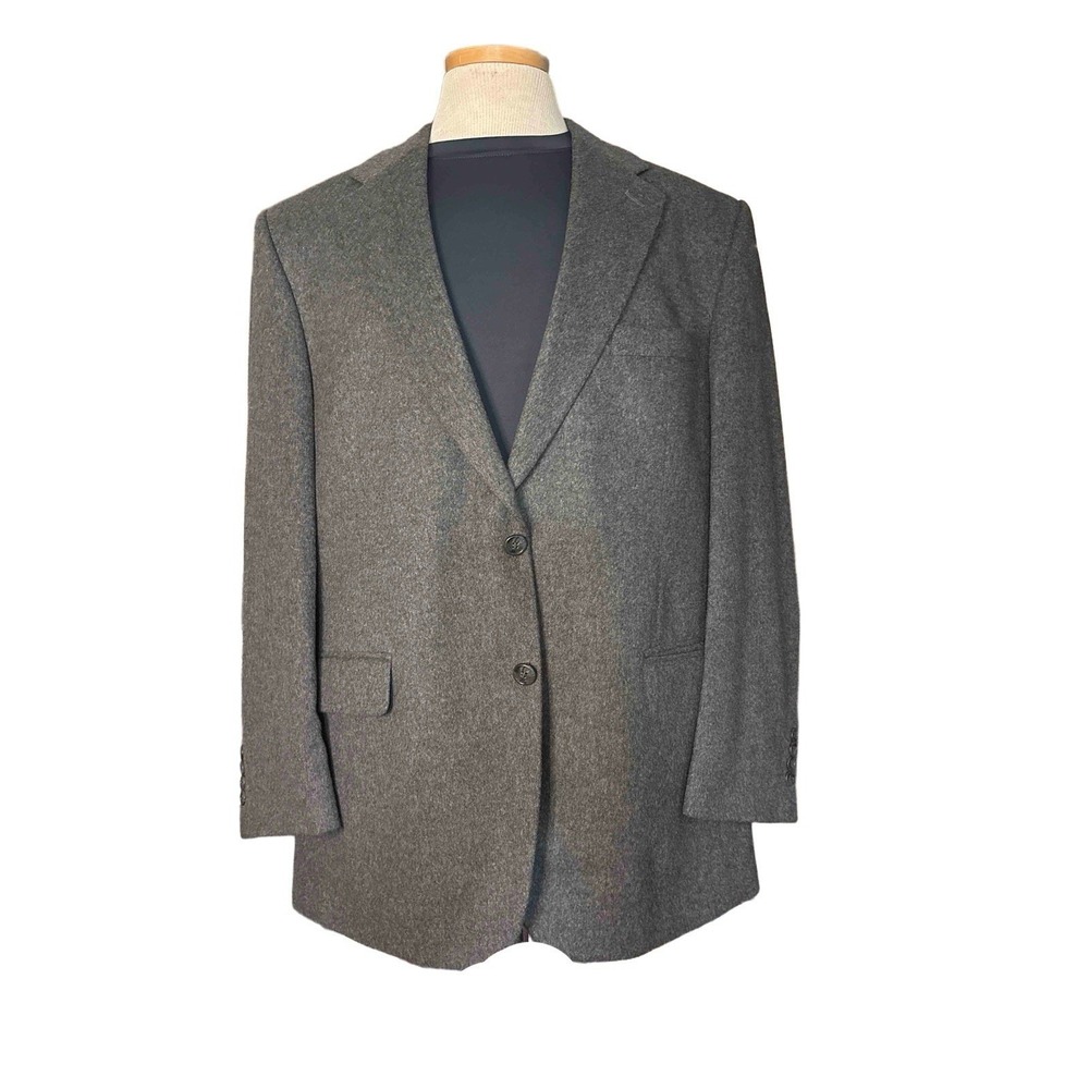 Lord & Taylor Men's 100% Cashmere Flannel 2-Button Blazer/Jacket  Gray• 44R